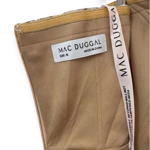 Mac Duggal Strapless Gold and Cream Dress - Picture 14 of 14